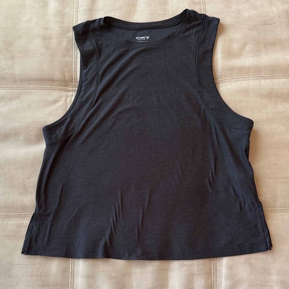 Old Navy Black Sleeveless Cropped Tank Top cloud 94 Soft Size XS